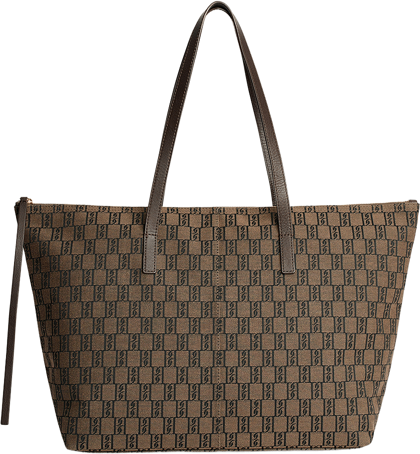 Carva Toteväska med print, från By Malene Birger, i färgen Bison.