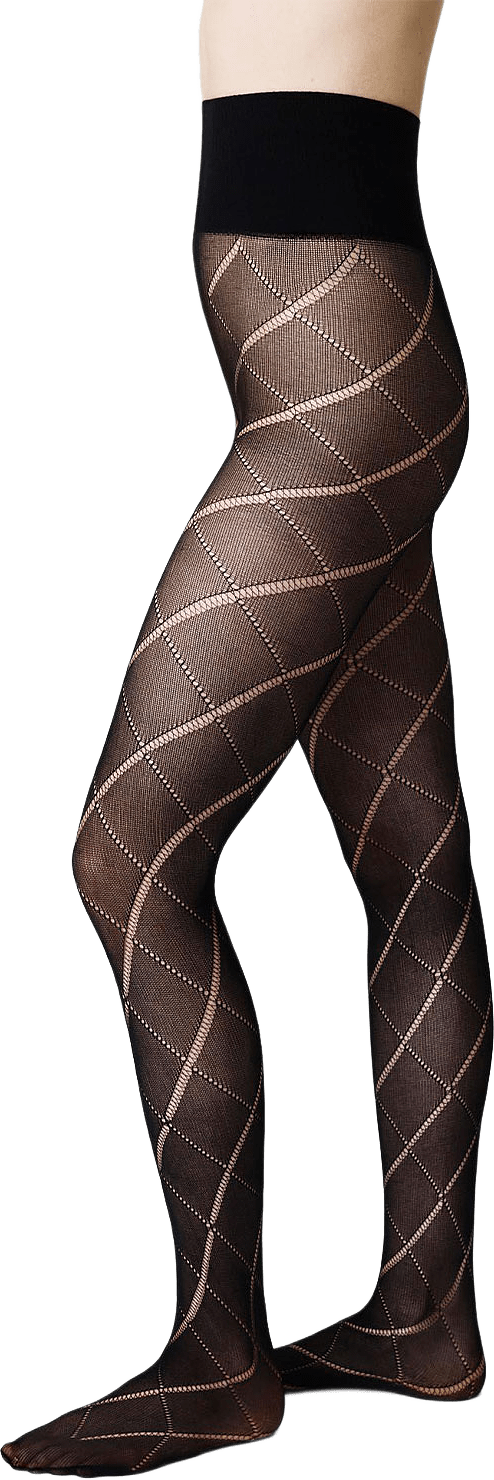 Kitty Romb Pointelle Tights, från Swedish Stockings, i färgen Black.