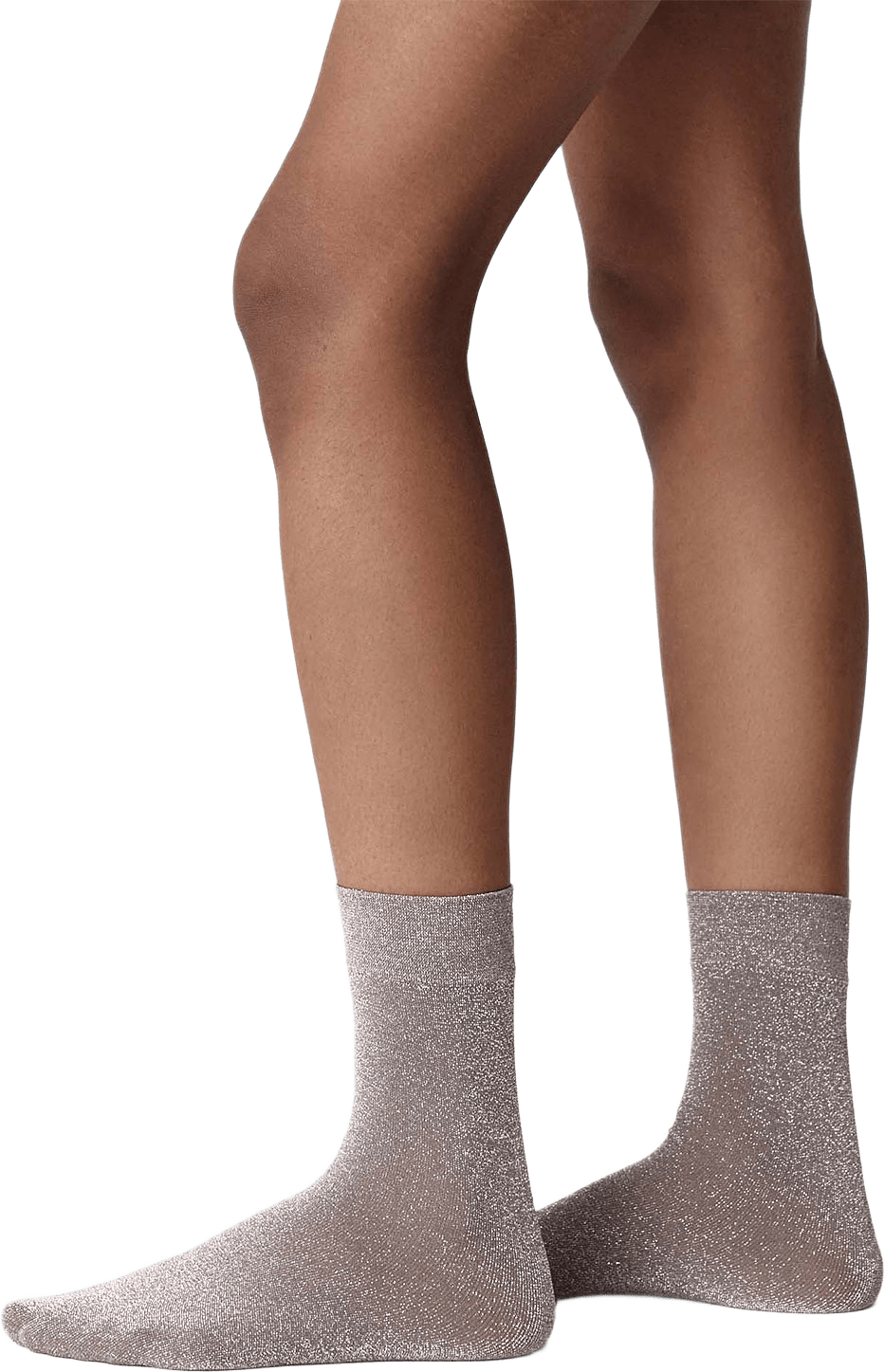 Ines Shimmery Sock, från Swedish Stockings, i färgen Mauve/Silver.