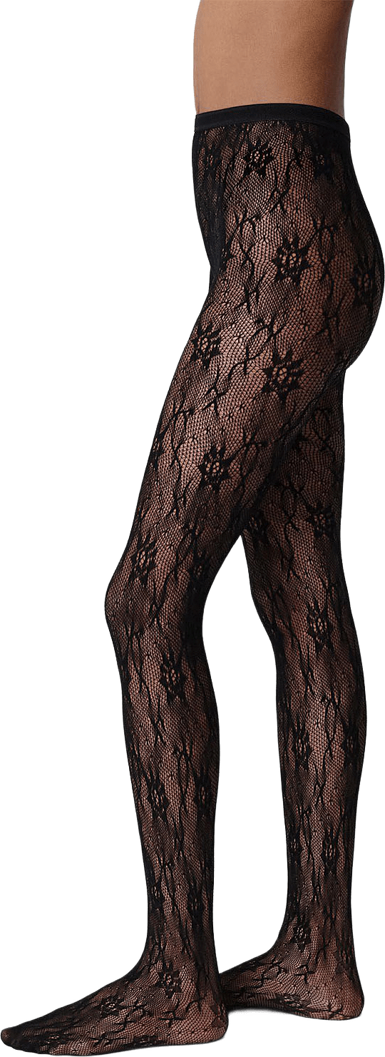 Nova Lace Tights, från Swedish Stockings, i färgen Black.