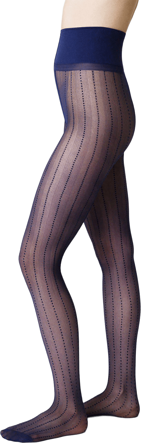 Viveca Stripe Tights, från Swedish Stockings, i färgen Dark Indigo.