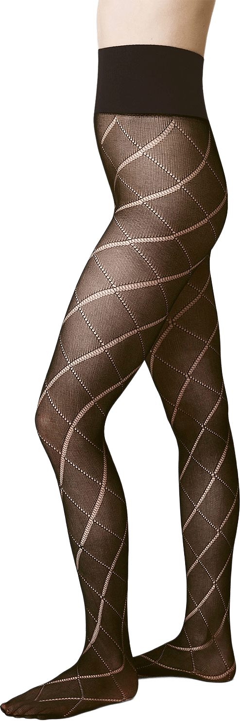 Kitty Romb Pointelle Tights, från Swedish Stockings, i färgen Espresso.