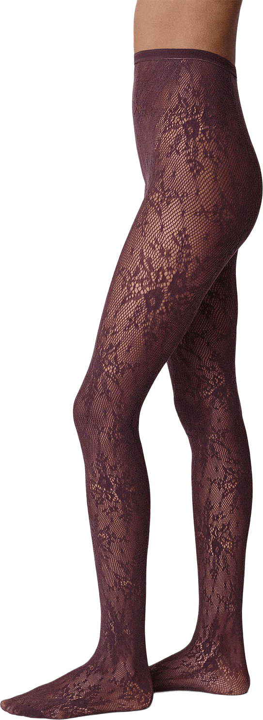 Rosa Lace Tights, från Swedish Stockings, i färgen Huckleberry.