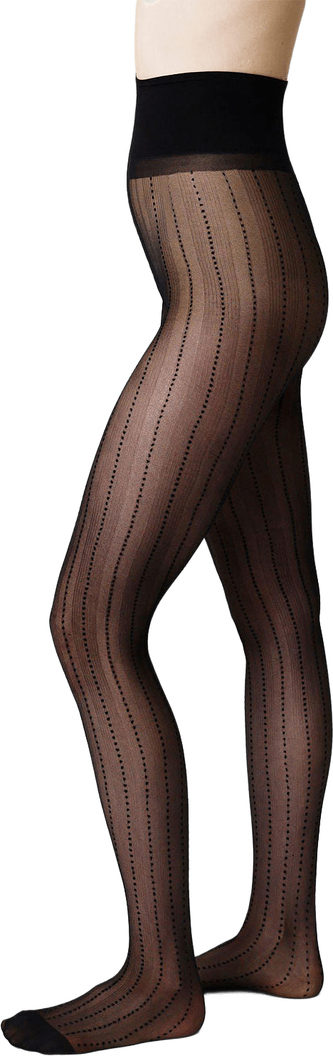 Viveca Stripe Tights, från Swedish Stockings, i färgen Black.