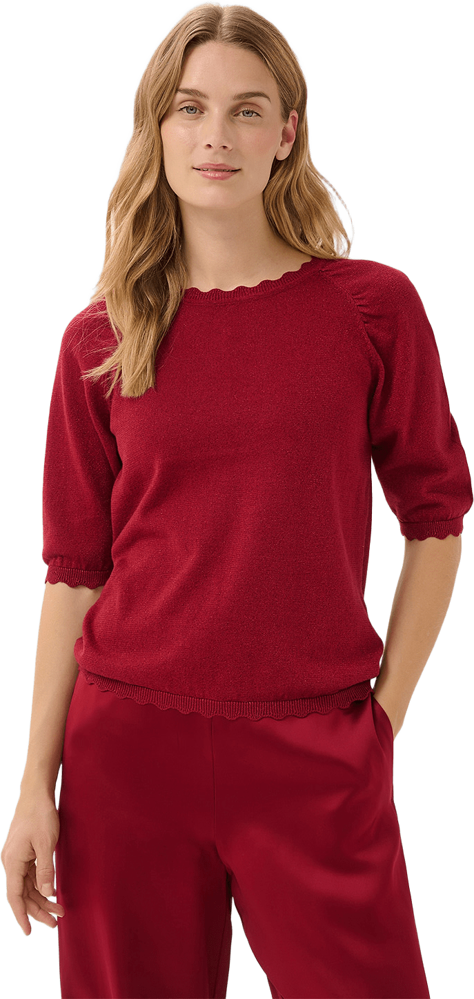 DotPW Pullover, från Part Two, i färgen Biking Red With Lurex.