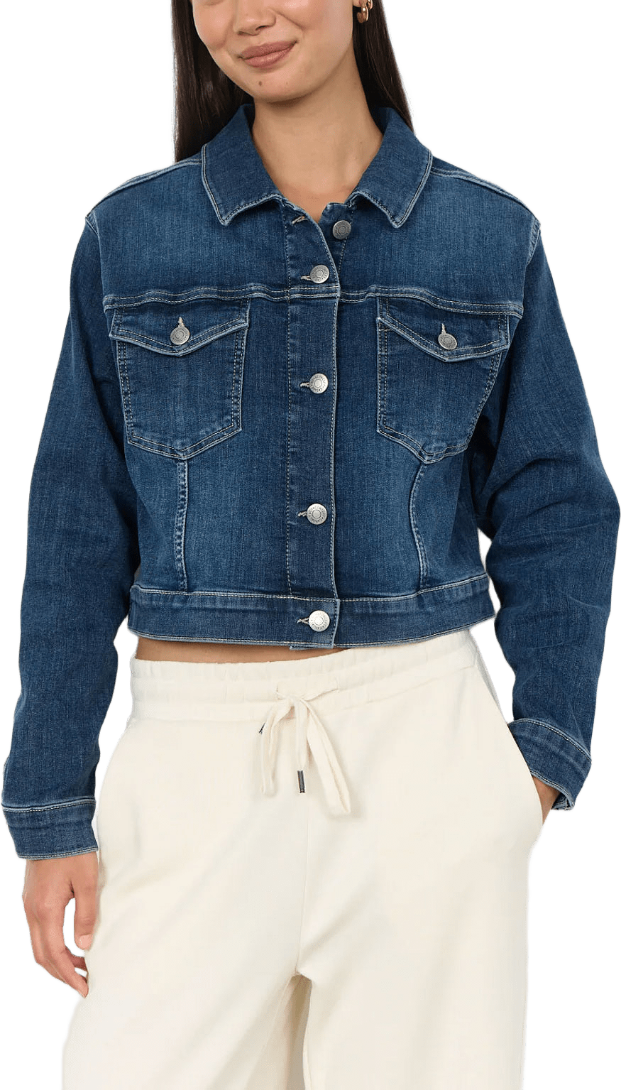 Kimberly 48 Jacket, från Soyaconcept, i färgen Dark Blue Denim.