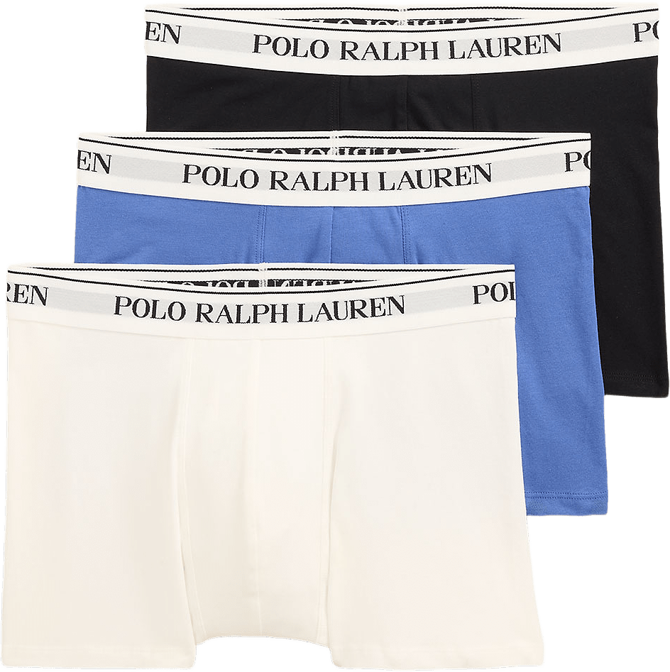 Classic Stretch-Cotton Trunk 3-Pack, från Polo Ralph Lauren, i färgen 3pk White/Bastille Blue/Black.