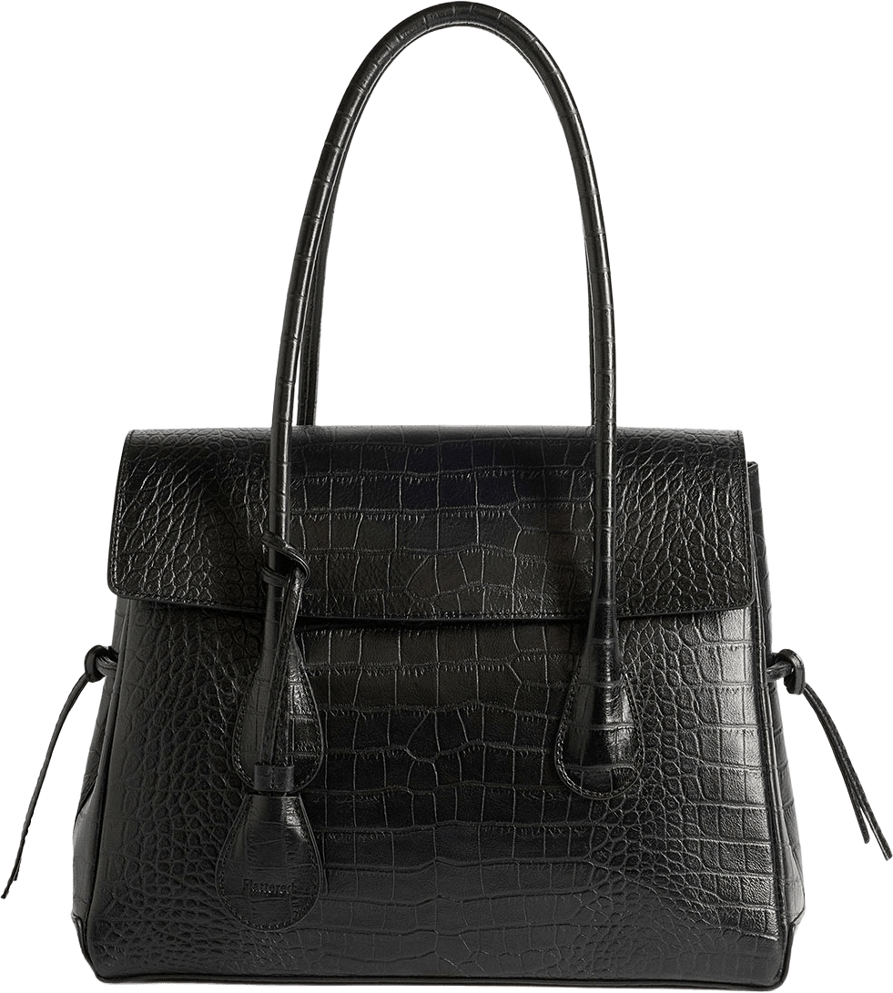 Lydia Tote Bag Croco, från Flattered, i färgen Black.