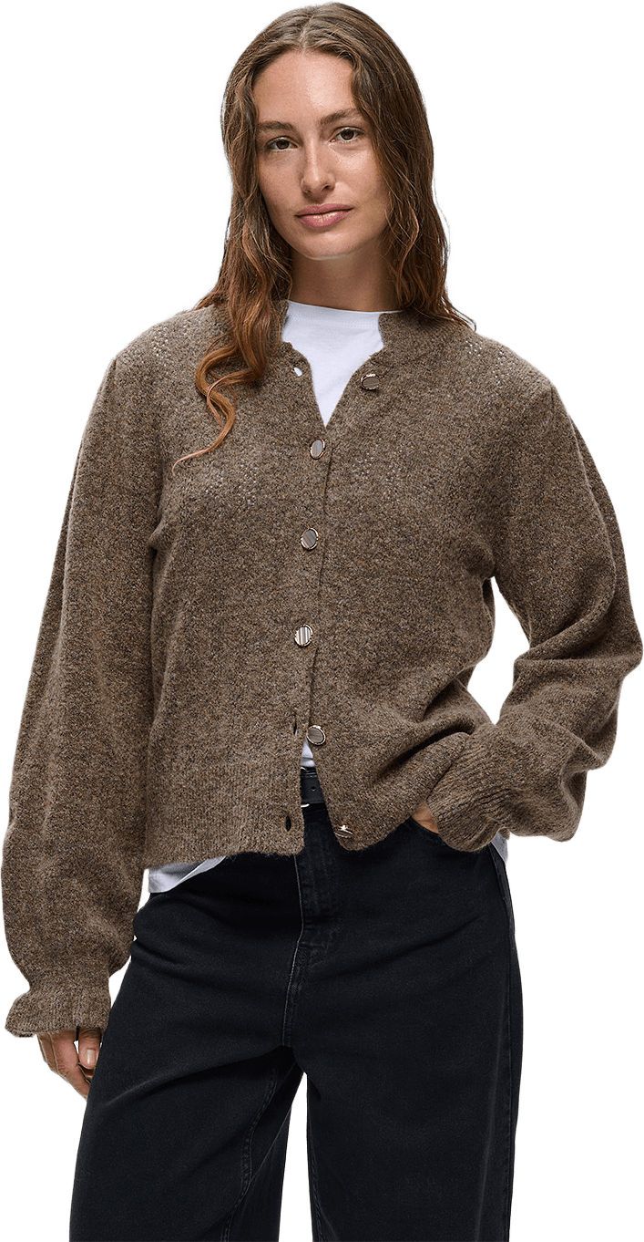 ElbieIW Cardigan, från Inwear, i färgen Walnut Melange.