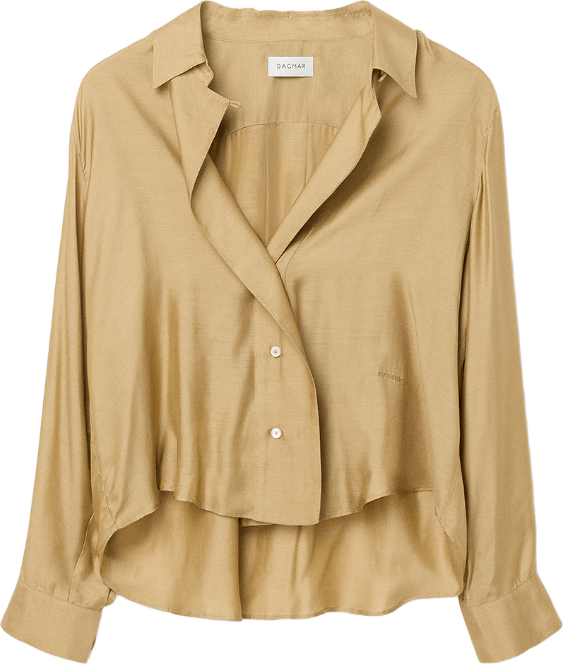 Cropped Shirt, från Dagmar, i färgen Sand Beige.