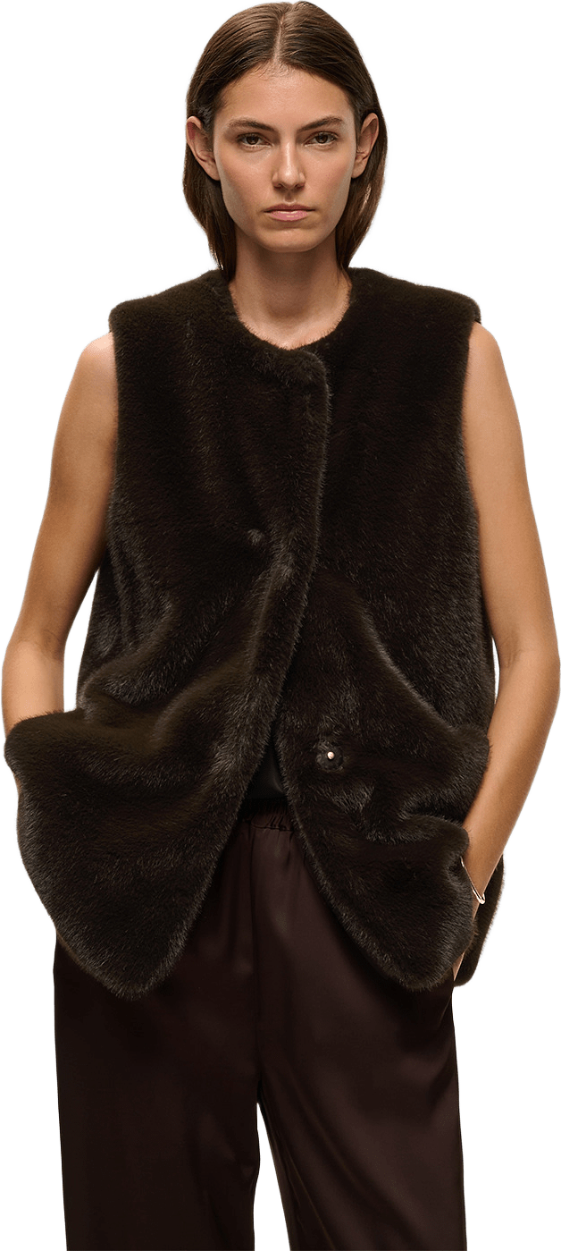 Yasminahiw Waistcoat, från Inwear, i färgen Chocolate Brown.