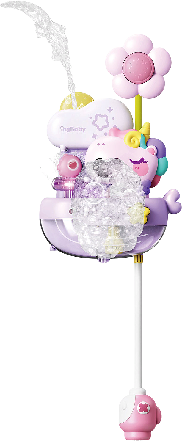 Carlo Baby Bubbelbadleksak med Blomdusch Unicorn +18 m, från CarloBaby, i färgen Purple.