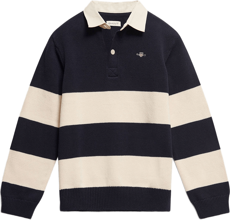 Sweater Knitted Rugby, från GANT, i färgen Evening Blue.