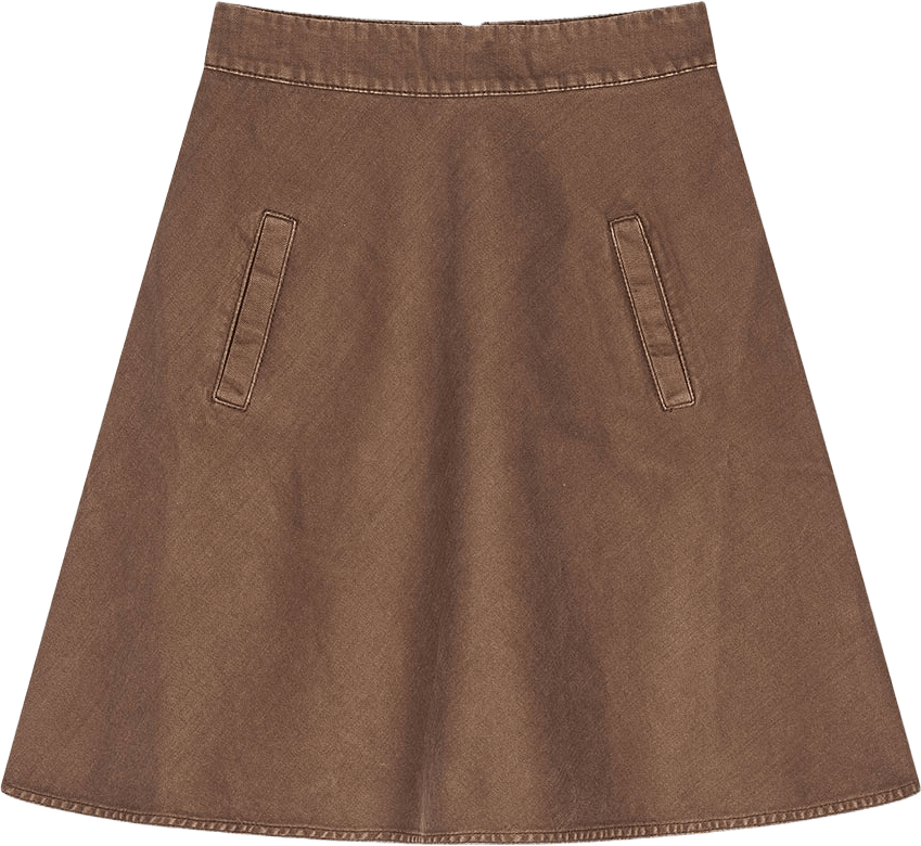 Soil Denim Stelly Skirt, från Mads Nørgaard, i färgen Cocoa.