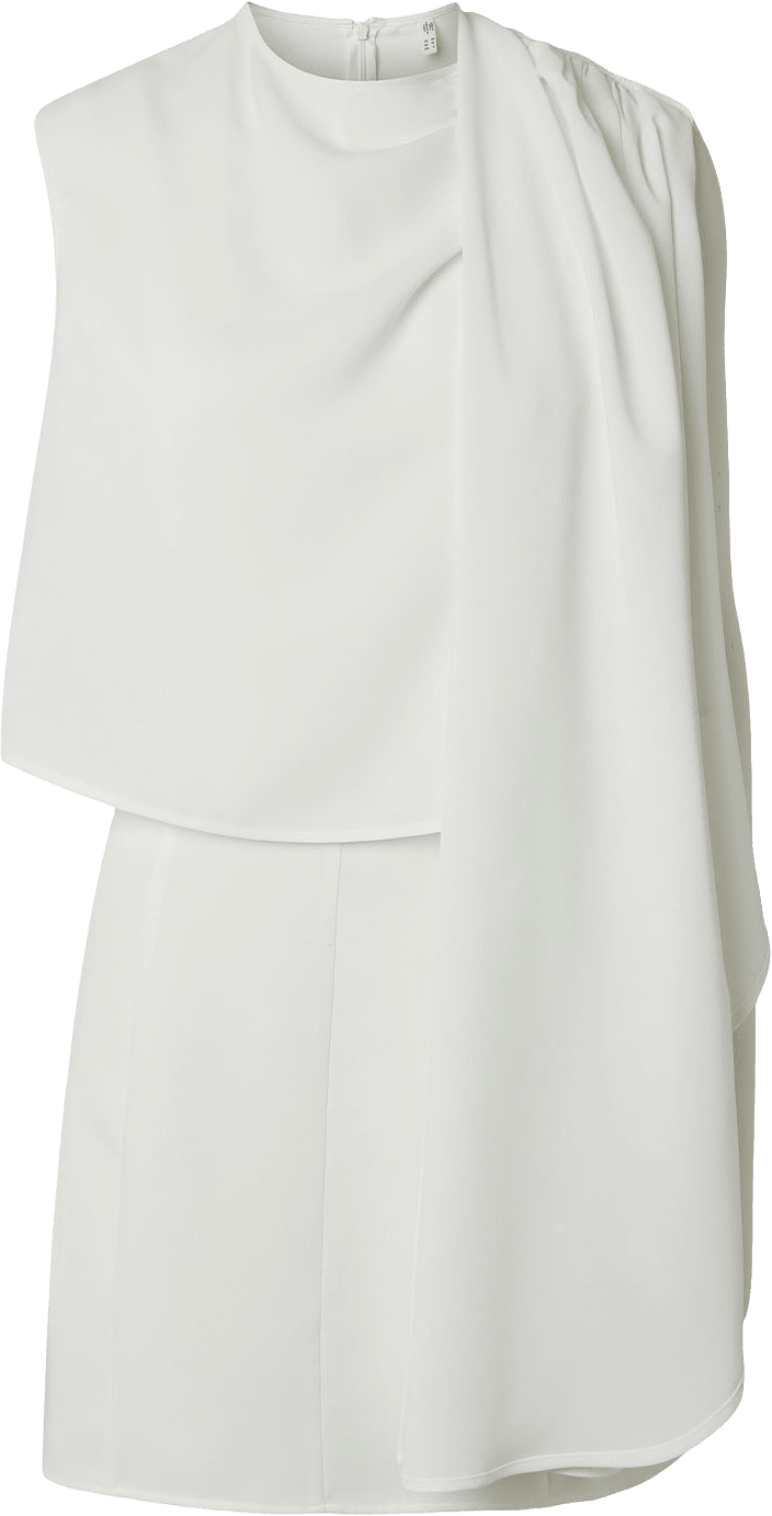 Yasrosetta Short Cape Dress, från YAS, i färgen Star White.