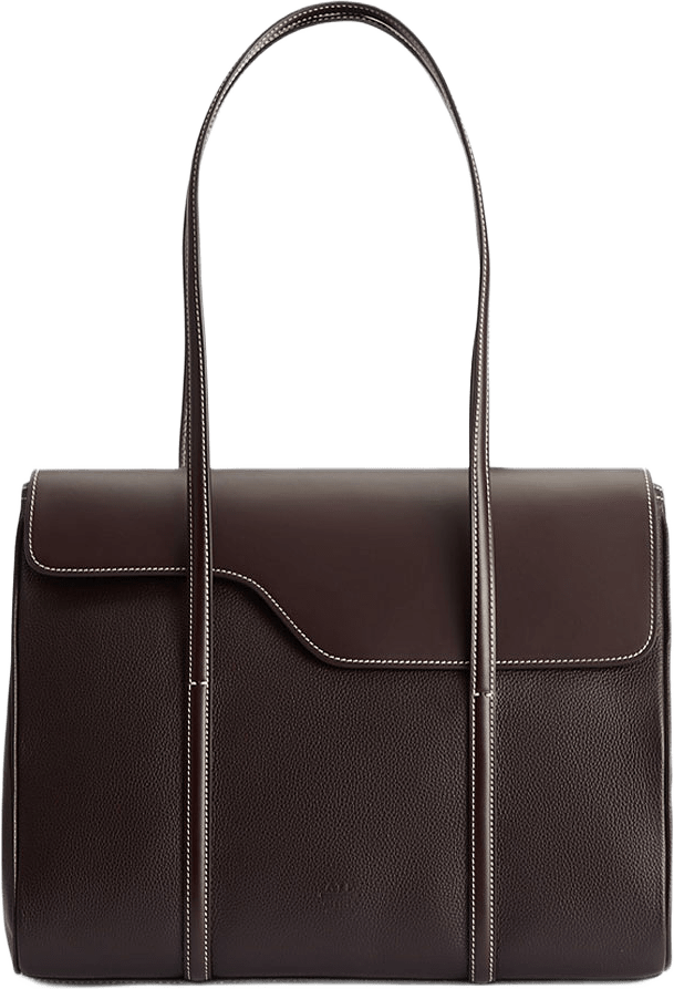 Abriola Walnut Contrast Stitch Grained Calf Vacchetta, från ATP Atelier, i färgen Walnut/Contrast Stitch.