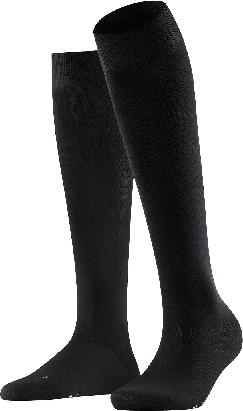 Travel & Comfort stödstrumpor knähöga bomull, från Falke, i färgen Black.