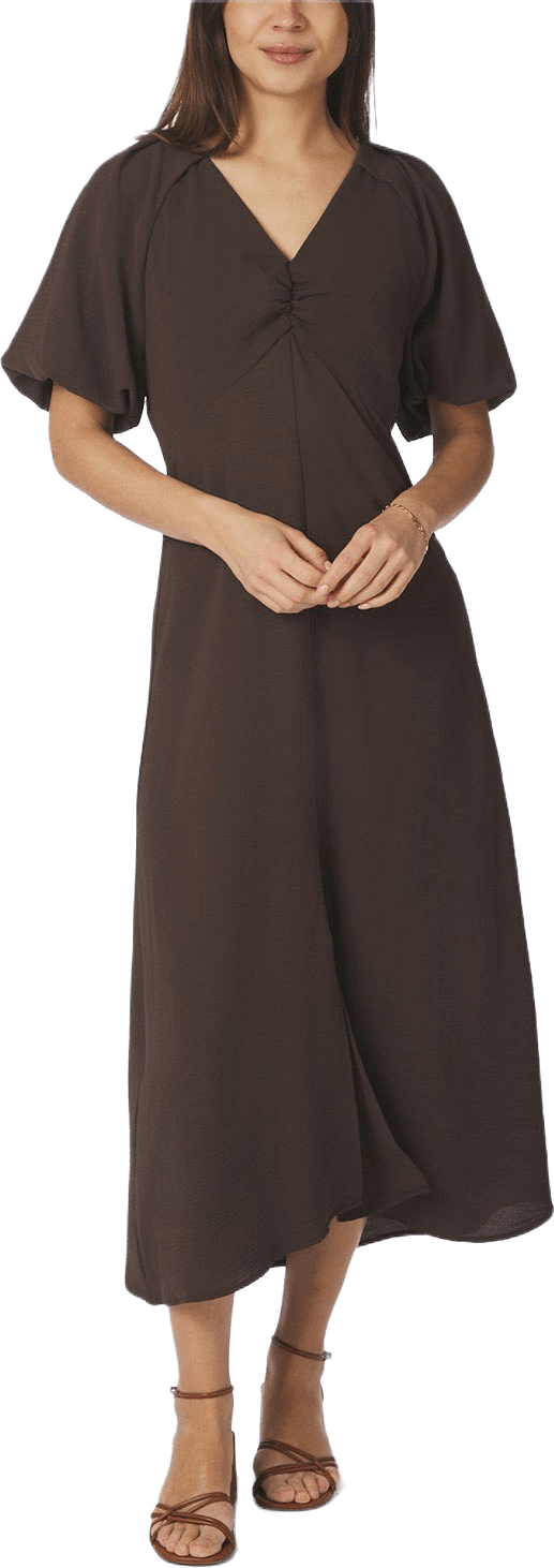 Bomba Structure Solid Dress, från Neo Noir, i färgen Dark Brown.