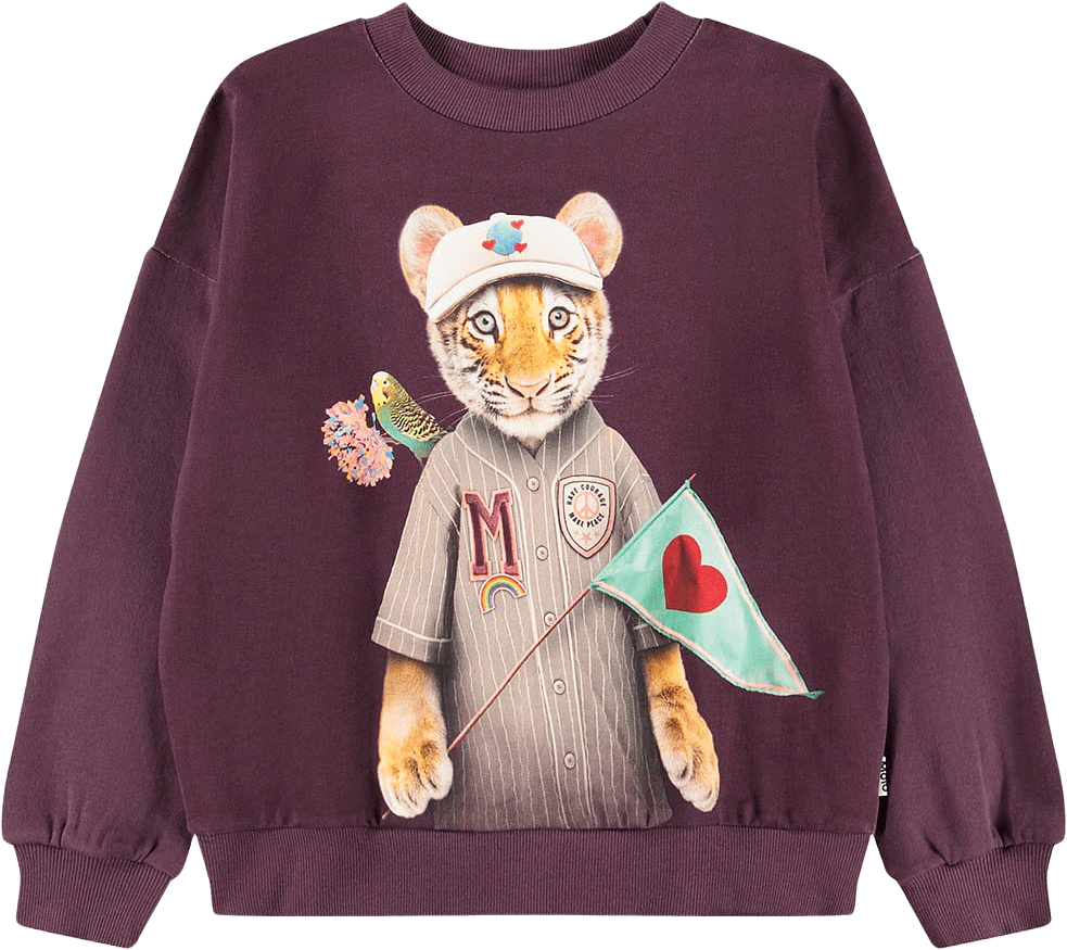 Maxi Sweatshirt, från Molo, i färgen Sporty Tiger.