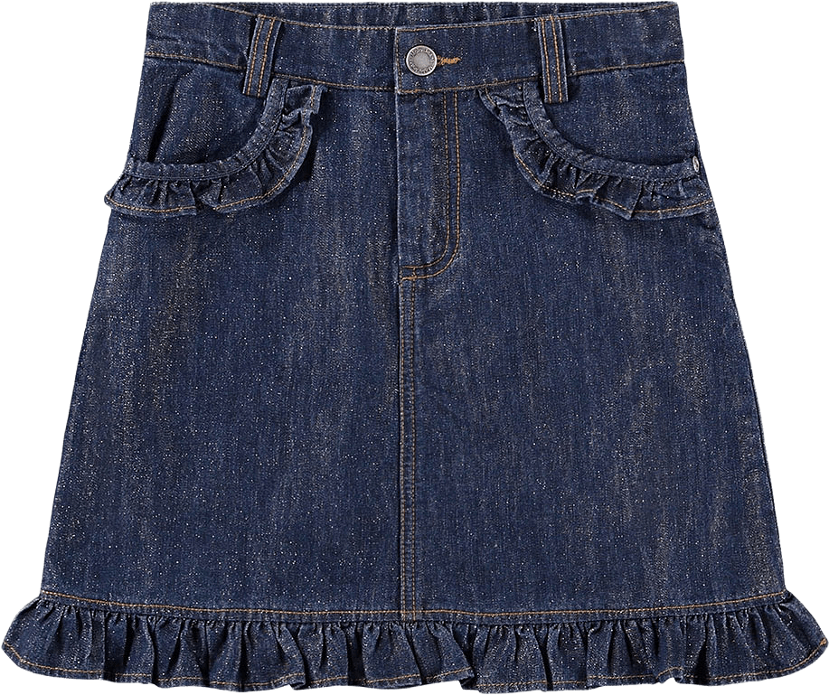 Berit Skirts, från Molo, i färgen Mid Blue Glitter.
