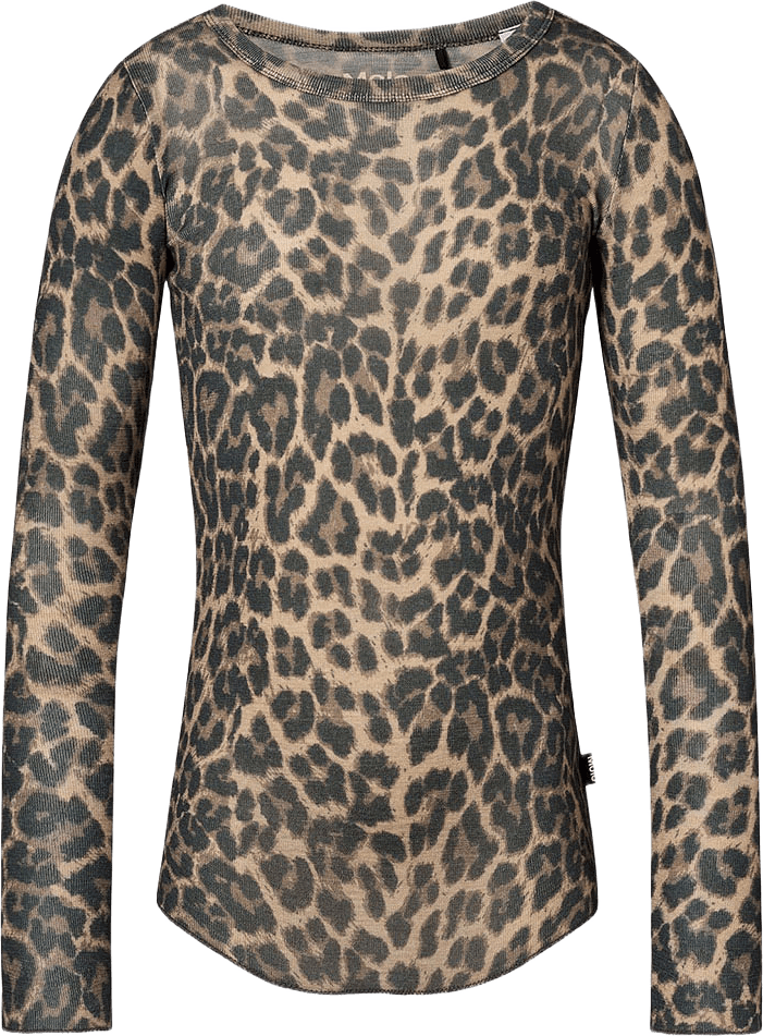 Rihanna Wool T-shirt, från Molo, i färgen Brushed Leo.