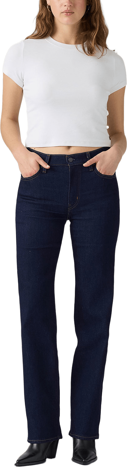 723 High Rise Straight Jeans, från Levi's, i färgen Dark Indigo - Flat Finish.