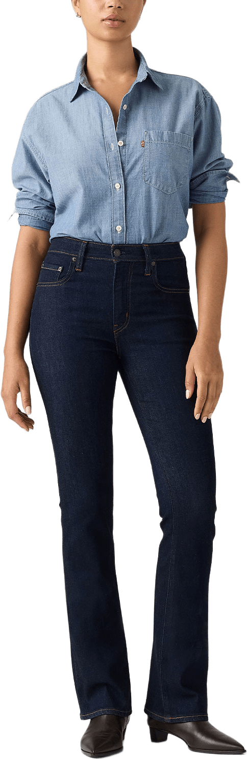 725 High Rise Bootcut Jeans, från Levi's, i färgen Dark Indigo - Flat Finish.