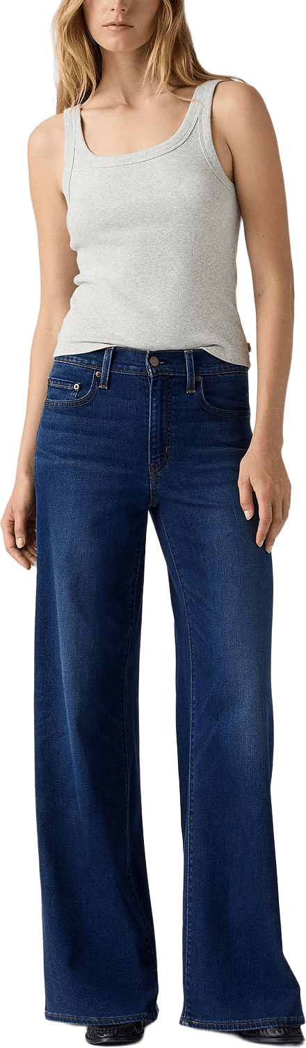 728 High Rise Wide Leg Jeans, från Levi's, i färgen Dark Indigo - Worn In.