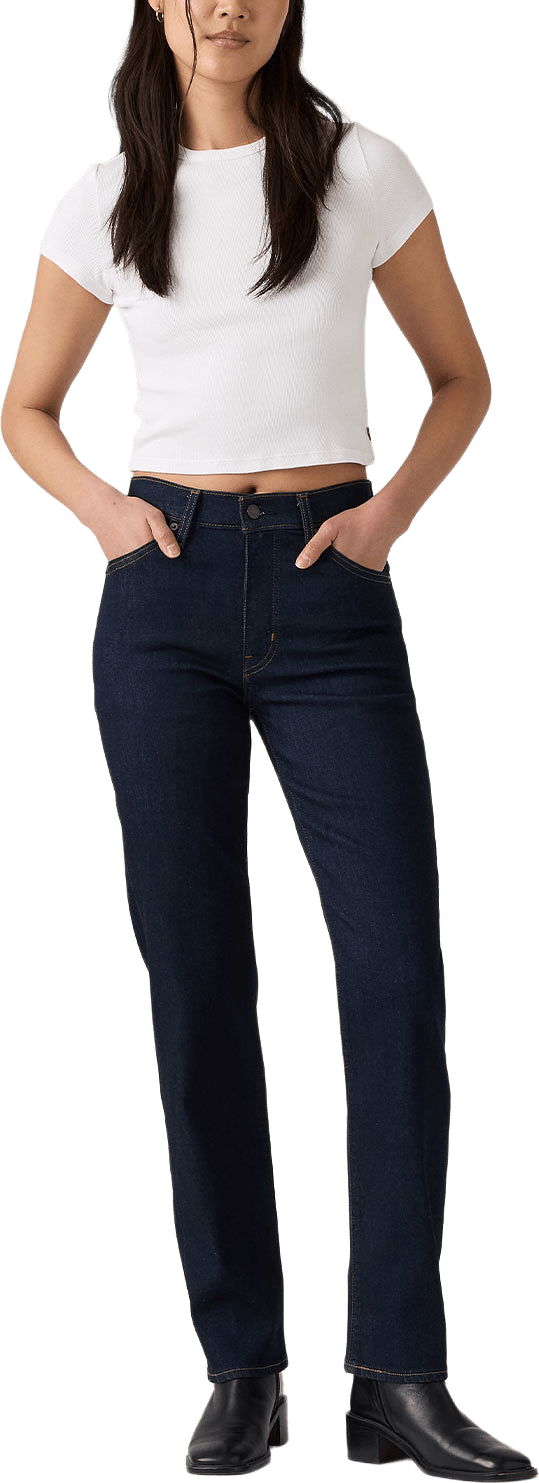 722 High Rise Slim Jeans, från Levi's, i färgen Dark Indigo - Flat Finish.