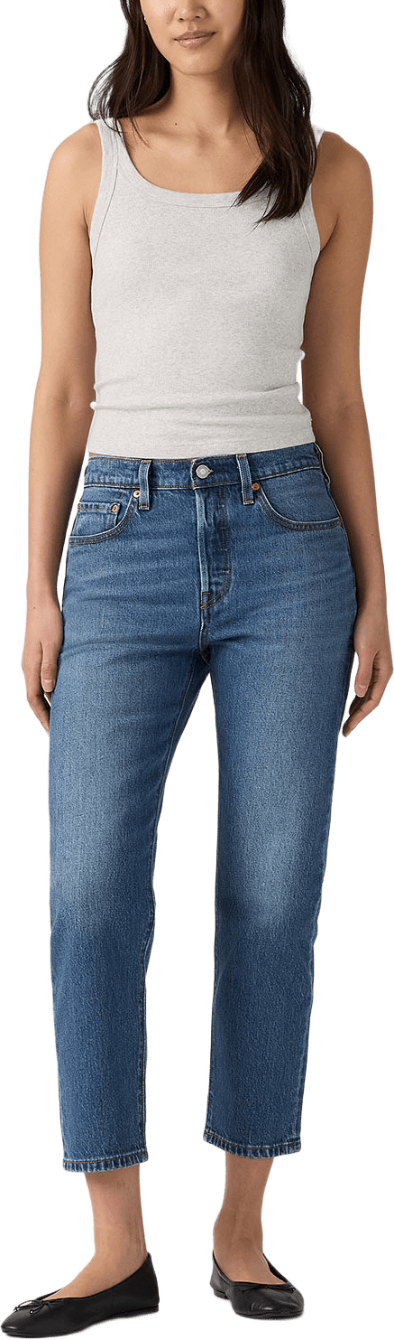 501® Original Cropped Jeans, från Levi's, i färgen Med Indigo - Worn In.