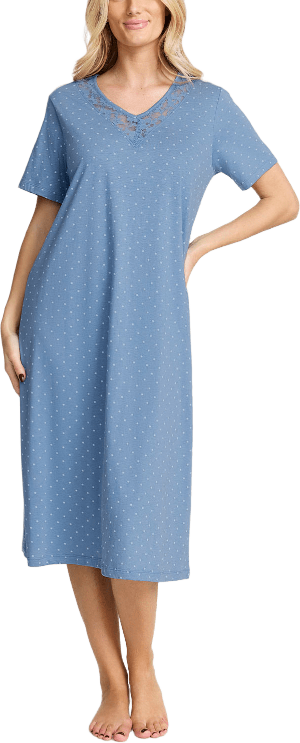 Nattlinne Kort Ärm, från Damella, i färgen Blue.