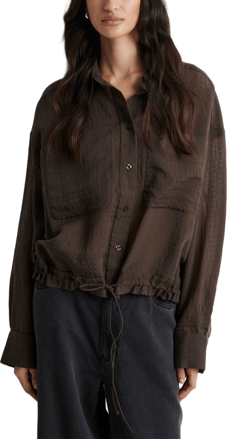 Valaia Shirt, från Second Female, i färgen Black Olive.