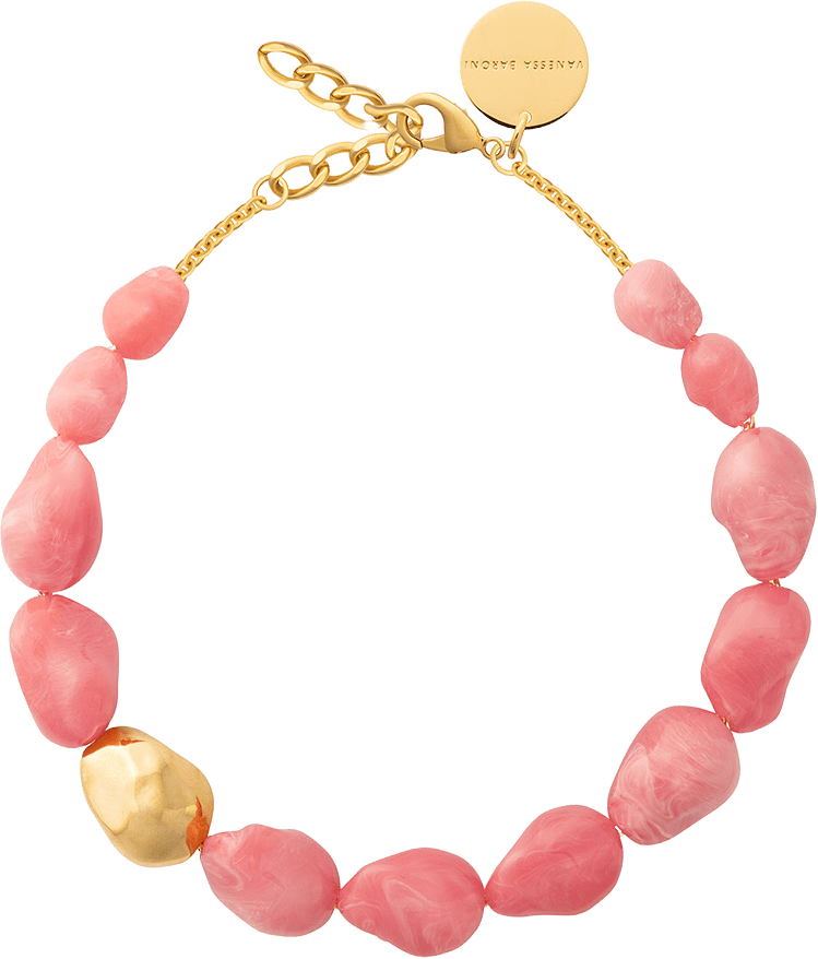 Big Organic Pearl Necklace, från Vanessa Baroni, i färgen Watermelon Marble.