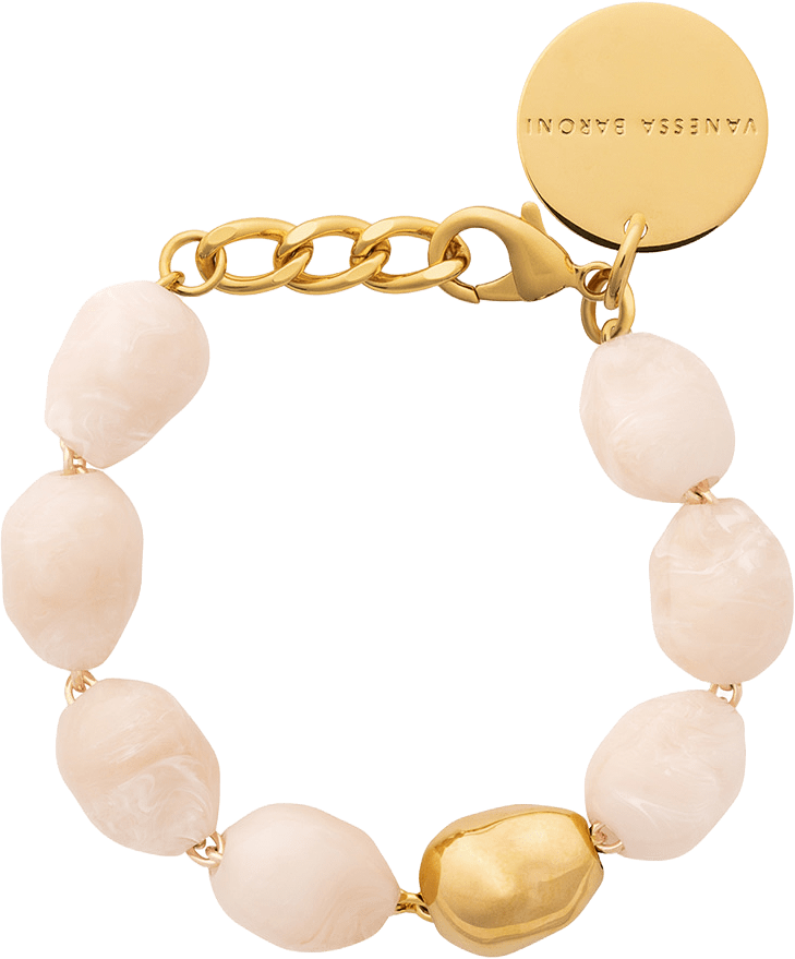 Organic Pearl Bracelet, från Vanessa Baroni, i färgen Latte Marble.