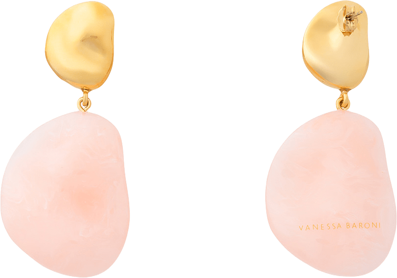 Double Nugget Earring, från Vanessa Baroni, i färgen Gold - Peach Sorbet.