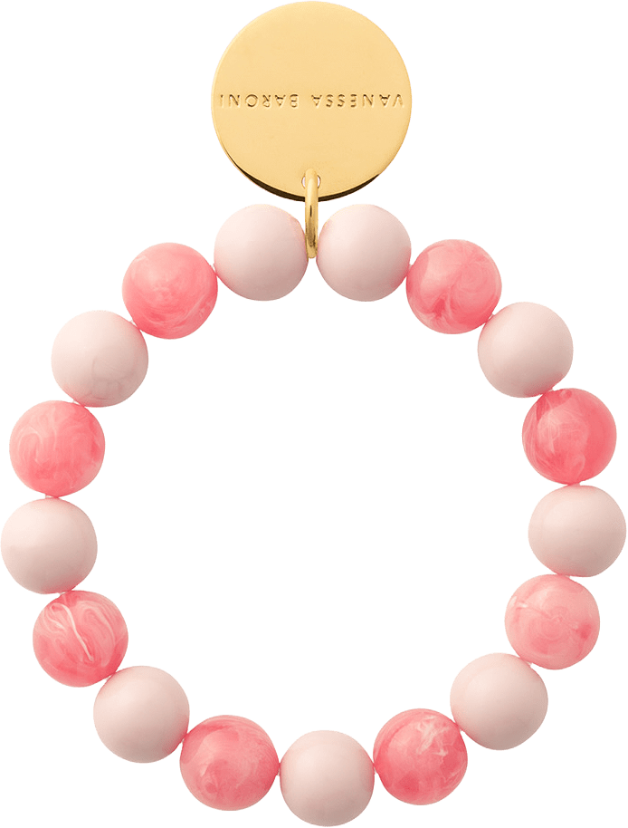 Mini Beads Flex Bracelet, från Vanessa Baroni, i färgen Light Rose - Watermelon Marble.