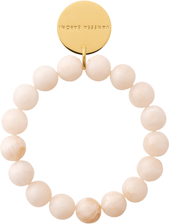Mini Beads Flex Bracelet, från Vanessa Baroni, i färgen Latte Marble.
