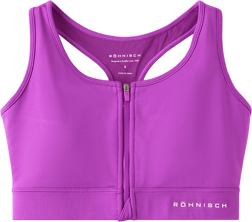 Essential Zip Sportsbra, från Röhnisch, i färgen Purple Cactus Flower.