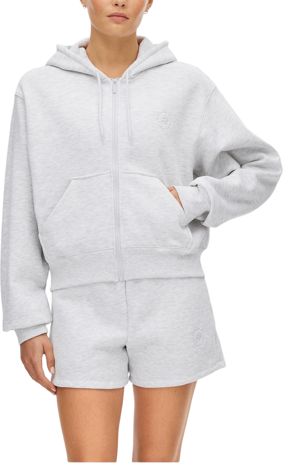 Base Sweat Full Zip Hoodie, från Röhnisch, i färgen Light Grey Melange.