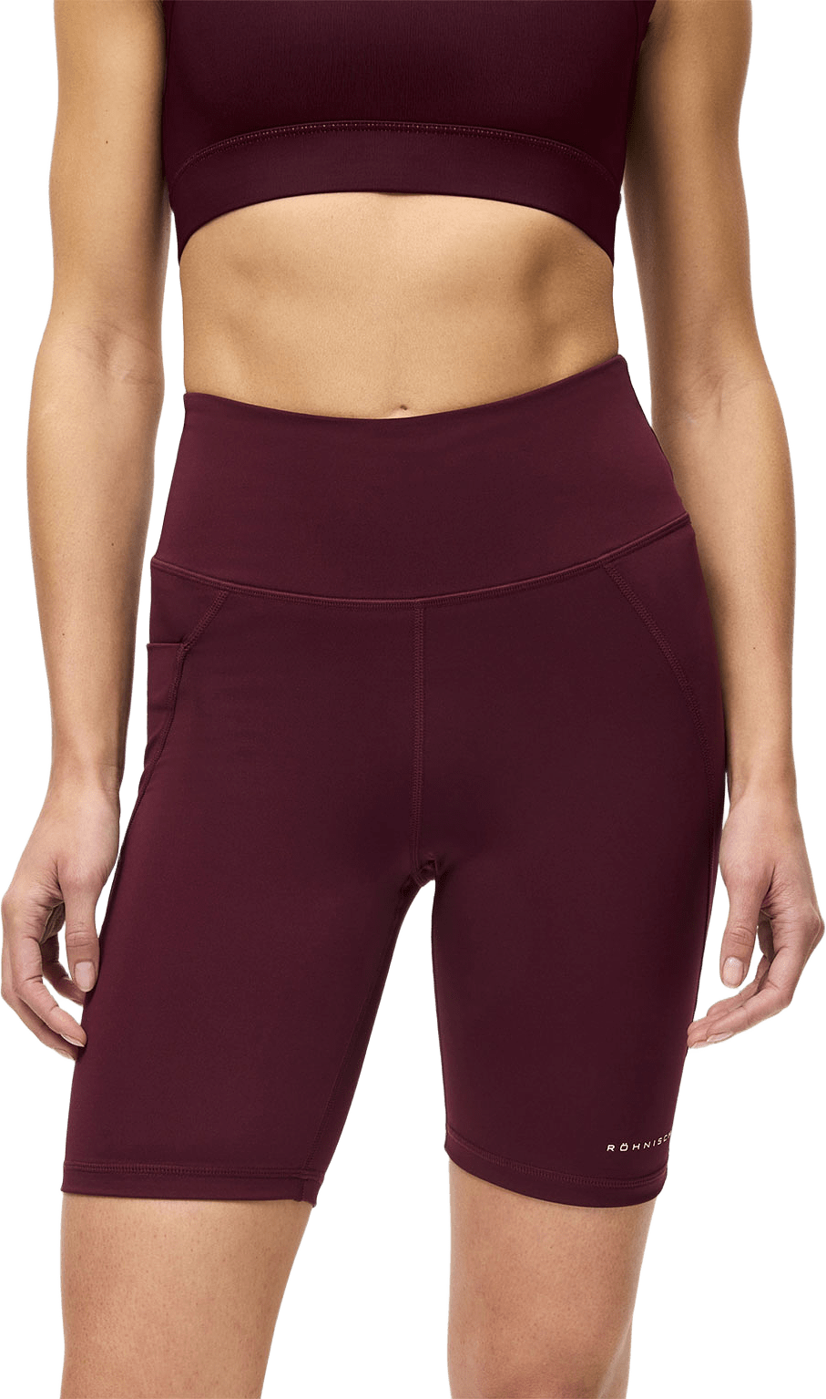 Flattering High Waist Bike Tights, från Röhnisch, i färgen Winetasting.