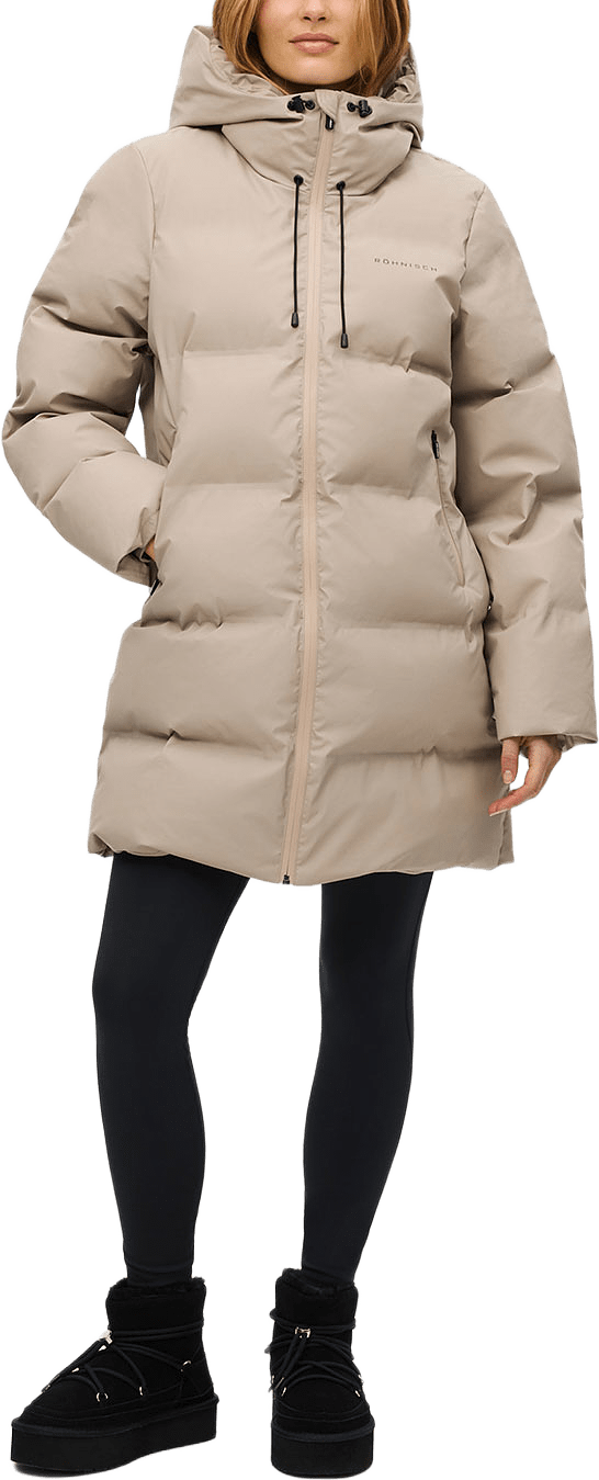 Element shield padded mid coat, från Röhnisch, i färgen String.