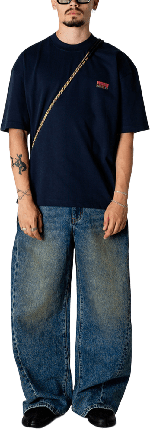 Beam Cart Tee, från Woodbird, i färgen Dark Navy.