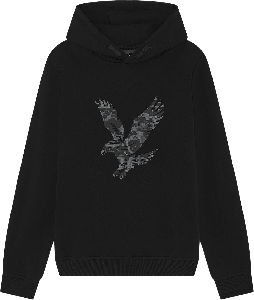 Print Hoodie, från Lyle & Scott, i färgen Jet Black.