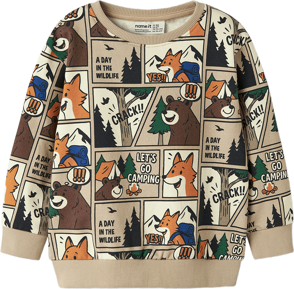 Oswaldy Sweatshirt, från Name It, i färgen Sesame.