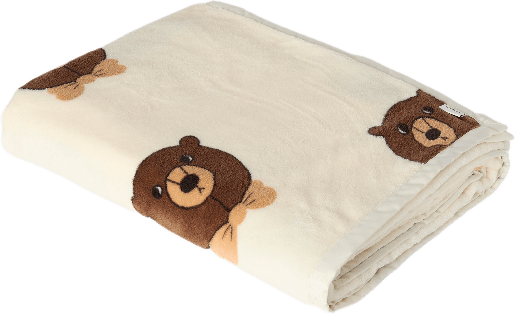 Bear fleece blanket, från Mini Rodini, i färgen Off-white.