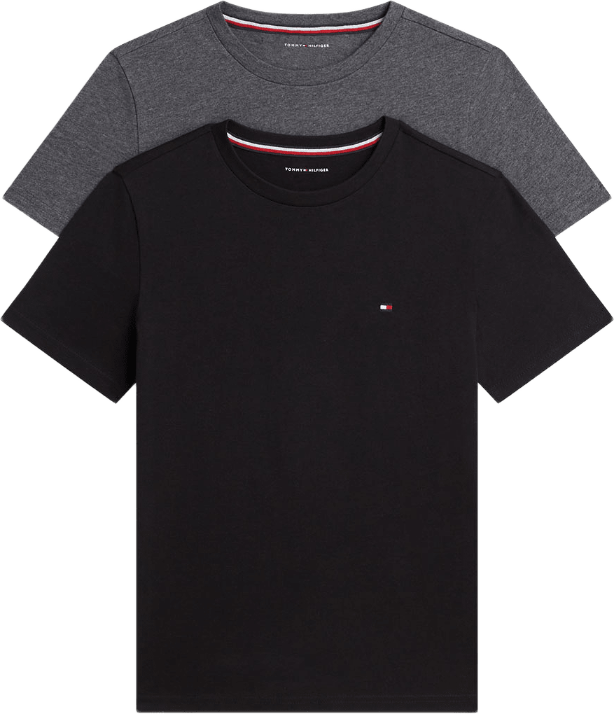 T-shirt, 2-pack, från Tommy Hilfiger, i färgen Black / Dk Grey Heather.