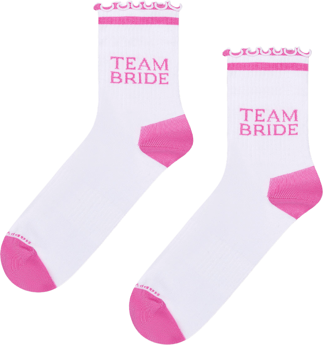 Team Bride Sneaker Sock, från Happy Socks, i färgen White.