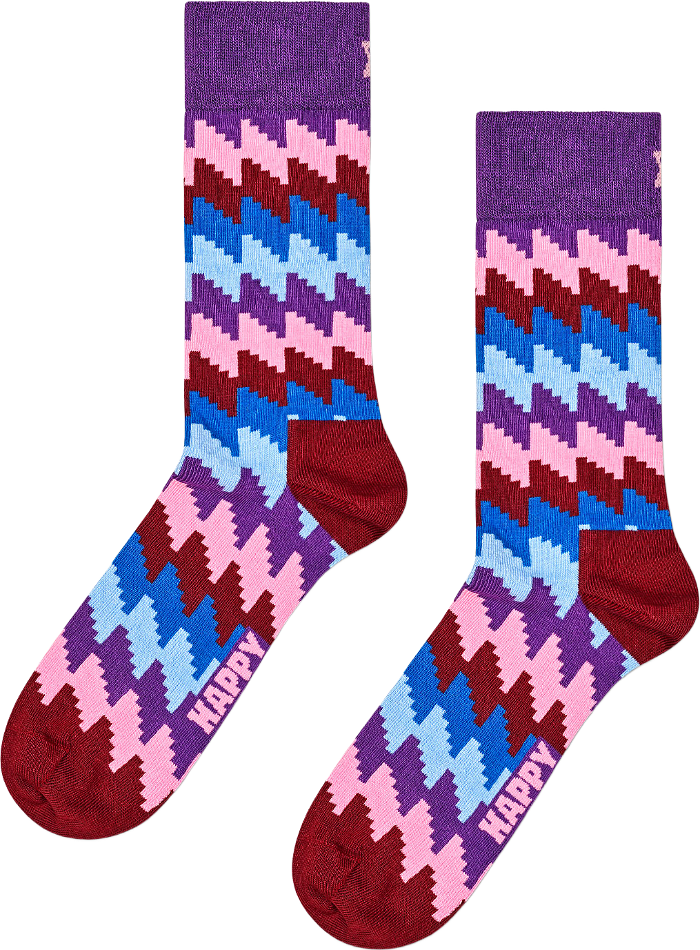 Zig Zag Sock, från Happy Socks, i färgen Dark Red.
