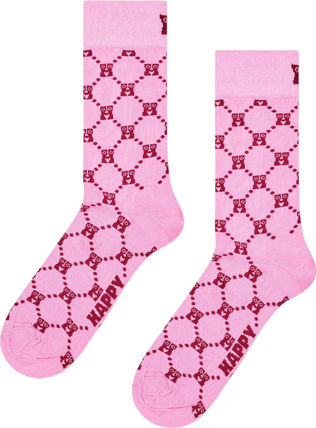 H Monogram Sock, från Happy Socks, i färgen Pink.