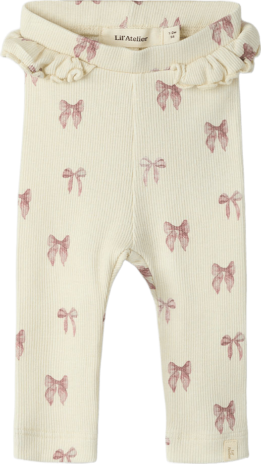 Gavo slim leggings, från Lil'Atelier, i färgen Turtledove Bow.